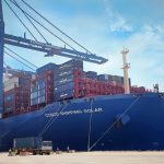 The MV COSCO Solar on call at Khalifa Port