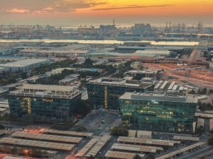 An aerial view of the Jebel Ali Free Zone, Dubai