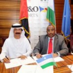 The President of Puntland, Abdiweli Mohamed Ali (right), and PCFC Chairman, Sultan Ahmed Bin Sulayem, signing the concession agreement in Dubai