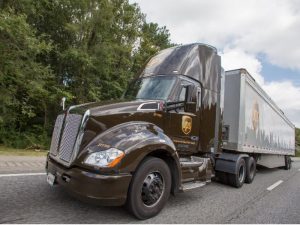 A UPS delivery truck