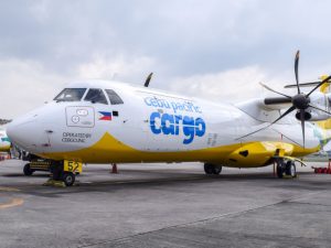 A Cebu Pacific freighter on the tarmac