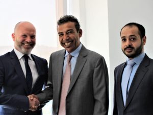 L to R-Duncan Naysmith,  Abdulla Al Shammari, and Ibrahim Al Darmaki, the UAE Embassy representative in the Republic of Serbia