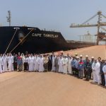 The Cape Taweelah is welcomed upon arrival at Khalifa Port