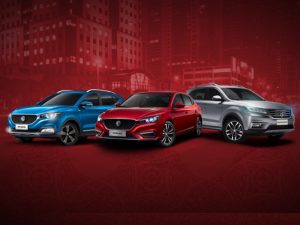 The MG ZS, MG6, and MG RX5 models