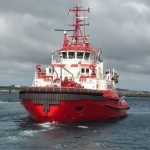 A tug boat typically used by the offshore industry