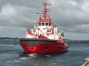 A tug boat typically used by the offshore industry