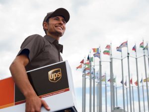 A UPS courier on his beat