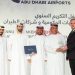 A section of the winners of the awards instituted by Abu Dhabi Airports at the annual celebration ceremony