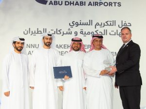 A section of the winners of the awards instituted by Abu Dhabi Airports at the annual celebration ceremony