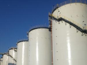 Chemical storage tanks at Jebel Ali Port