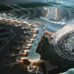 An artist's rendition of the new Midfield International Airport, Abu Dhabi