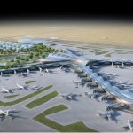 A rendition of the new Midfield Terminal in Abu Dhabi