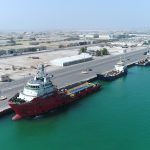 An aerial view of Khalifa Port