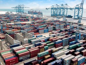 An aerial view of Abu Dhabi Ports