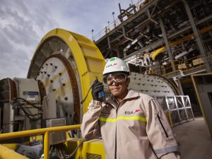 An engineer at work at EGA's Al Taweelah Plant