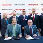 Honeywell, S&K Logistics Services officials at the deal signing ceremony