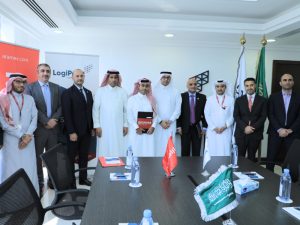 LogiPoint and Aramex officials at the deal signing ceremony
