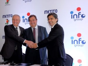 Metito and Info Group officials at the deal signing ceremony