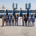 Renault and Middle East Ready Concrete Mix officials at the trucks delivery ceremony