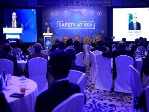 Tristar Group CEO Eugene Mayne delivering the keynite address at the inaugural Tristar 'Safety at Sea' Conference