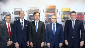 UD Trucks and Zahid Tractor officials at the partnership signing ceremony