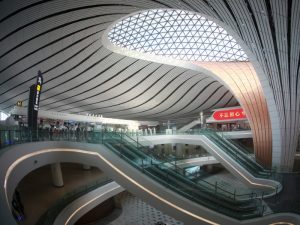 A view of the interior of Daxing International Airport, Beijing, PRC