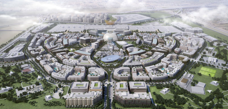 An aerial view of the proposed District 2020 in Dubai