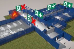 Eaton emergency lighting self-contained and adaptive for evacuation-building