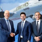 L to R-Henrik Ambak, Daniel Hewitt, Regional Head – MENA, Accuity, and Trevor Howard, Manager, Standards & Operational Safety, Emirates, pose for a picture