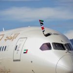 An Etihad Boeing 787-9 Dreamliner lands in San Jose, Costa Rica