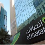 A pan shot of the Etisalat Building in Dubai