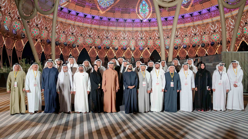 Their Highnesses at the recent inauguration of the Al Wasl Plaza in the heart of the Expo 2020 Dubai site