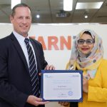 Markus Oberlin and Nadia Ibrahim with the DC Advanced CSR Certificate