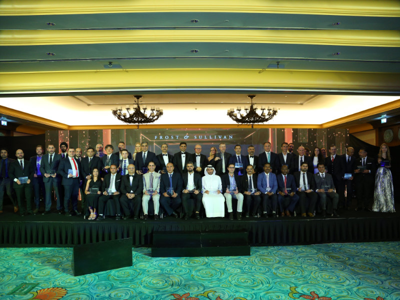 The winners of the Frost & Sullivan 2019 Awards pose for a group photograph