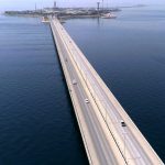 A panoramic view of the King Fahd causeway