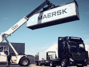 Maersk logistics operations in progress