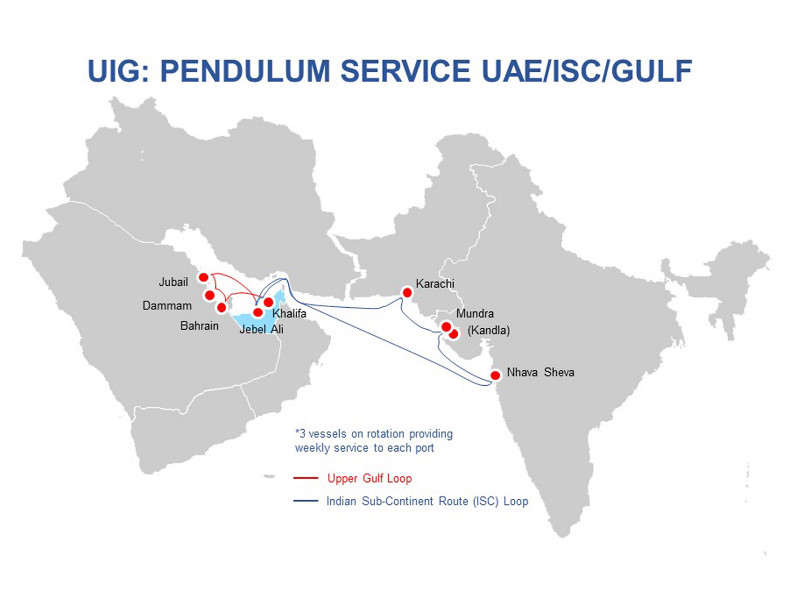 AD Ports - Map of Feedering services