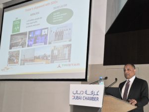 Eugene Mayne, Group CEO, Tistar, addressing the Dubai Chamber Assembly