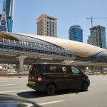 A UPS delivery van in Dubai
