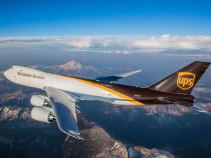 A UPS Freighter in flight