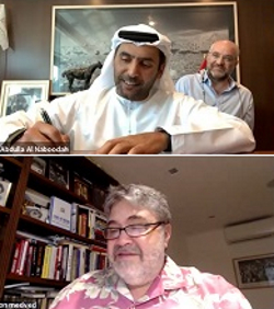 Abdullah Al Naboodah and Jonathan Medved ink the deal virtually