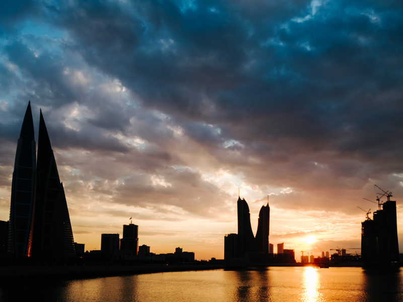 Bahrain skyline silhouette