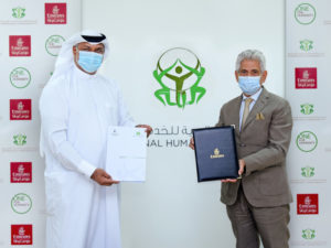 Nabil Sultan and Giuseppe Saba at the MoU signing ceremony