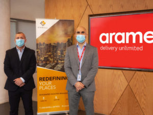 Stuart Harrison, CEO, Emrill (L) and Ahmed Marie, GM, Aramex