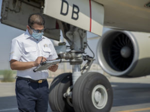 An Etihad Airways inspector at work