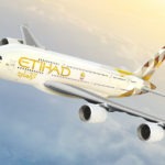 An Etihad Airways aircraft in flight