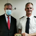 Capt. Bogdan Kladnik of the MV Rossana presented with a commemorative plaque