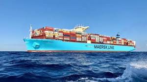 A Maersk freighter on the high seas