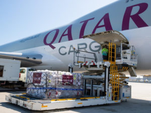 A Qatar Airways Cargo freighter