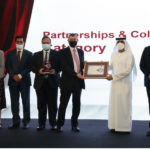 Tristar Shipping CEO Chris Peters (3rd right) receives the award certificate from H.E. Eng. Sheikh Salem bin Sultan bin Saqr Al-Qasimi (2nd right), Chairman of Department of Civil Aviation, Ras Al Khaimah